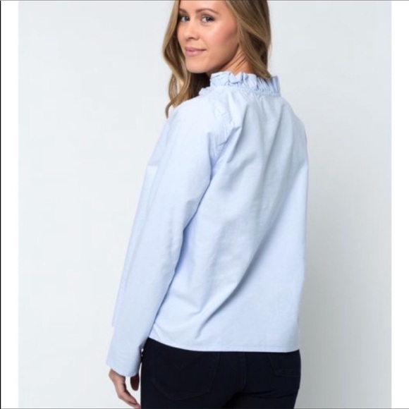 Bolte Ruffled Collar Top. Size Medium - Picture 3 of 7